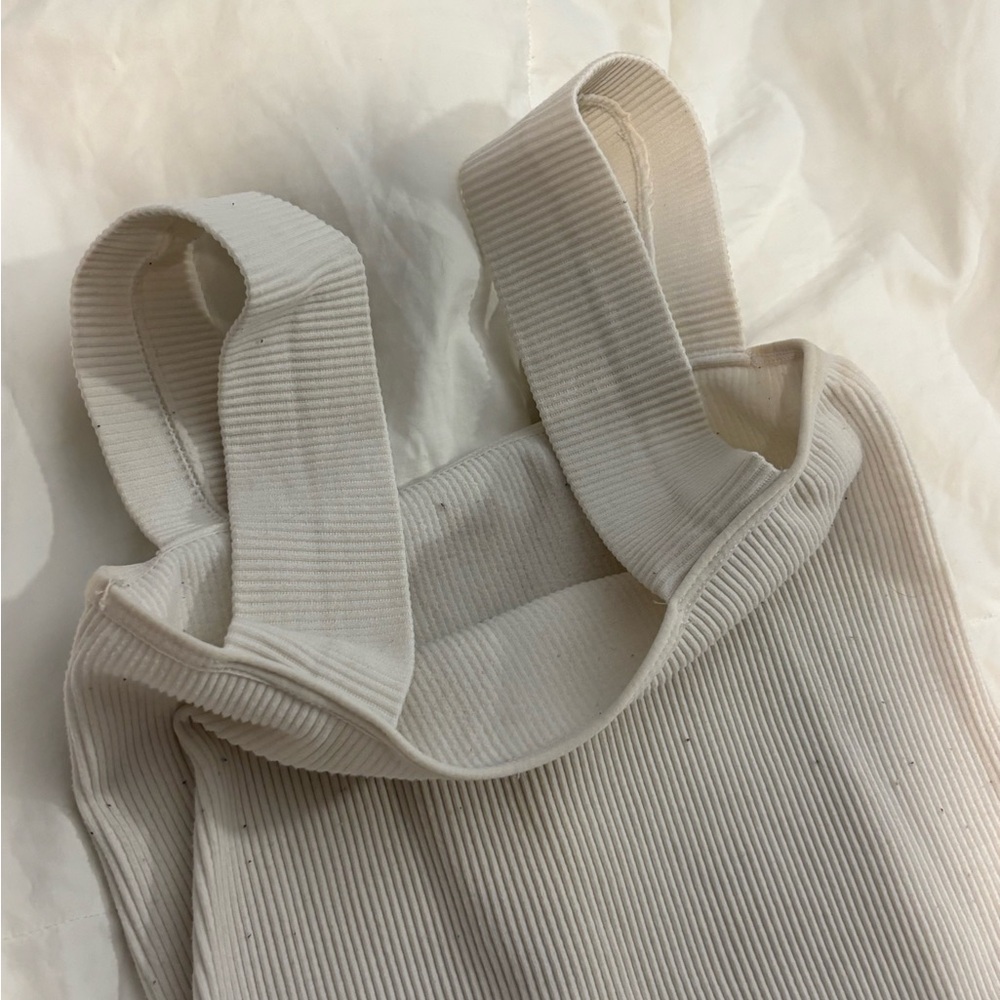 Cream Ribbed Tank Top - Picture 2 of 3